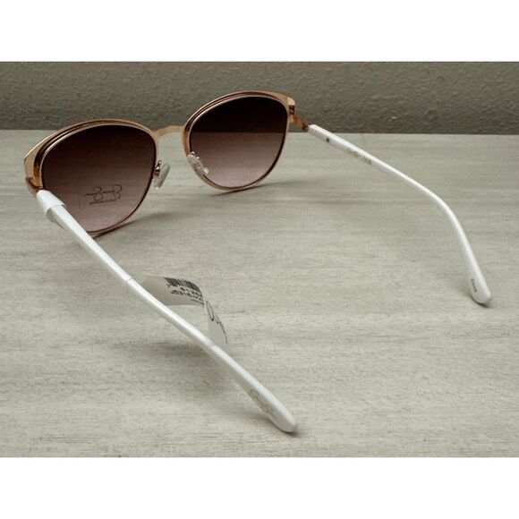 Jessica Simpson J5316 WHRG White & RGold Cat Eye Sunglasses White Arms NWT - Picture 4 of 9